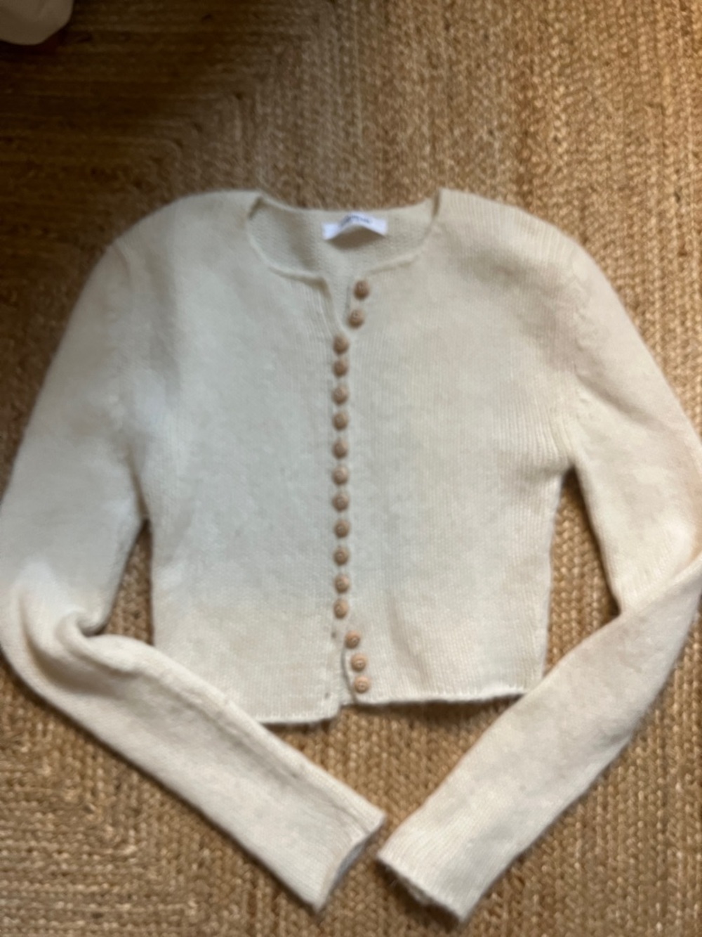 Orseund Iris Cream Button-Front Knit Cardigan